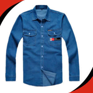 CAMISA JEAN CON CINTA REFLECTIVA 14 Oz