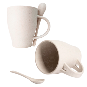 TAZAS EN FIBRA DE TRIGO CON CUCHARITA