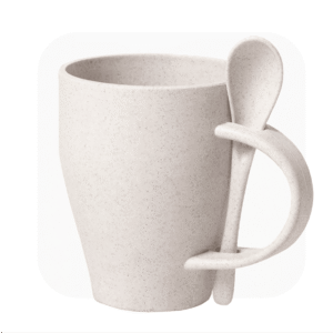 TAZAS EN FIBRA DE TRIGO CON CUCHARITA